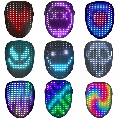 Topeng Pesta LED Halloween Dengan Gesture Sensing LED Lighted Face Transforming Mask