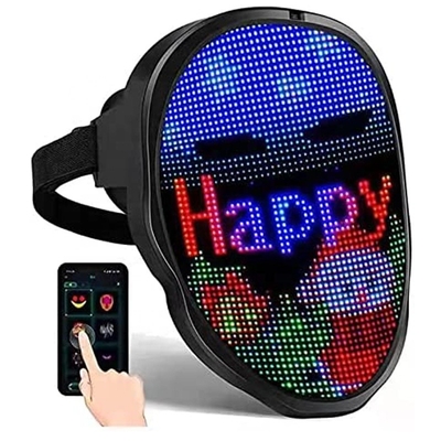 APP Control Party LED Mask USB Isi Ulang Foto Gambar DIY Untuk Halloween Cosplay