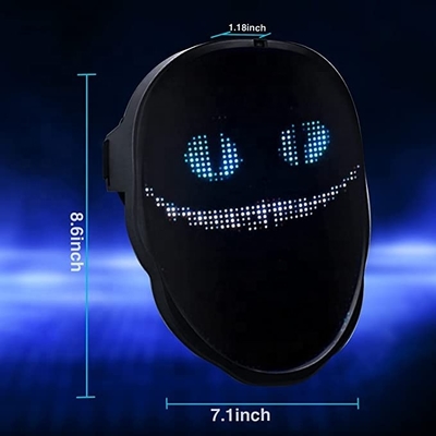 Wajah Kustom Masker LED Bluetooth Kontrol Aplikasi DIY Untuk Pesta Cosplay Halloween