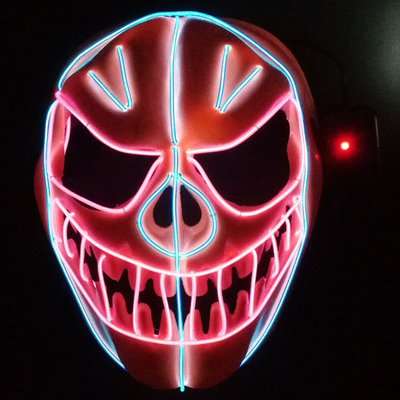 Halloween Pumpkin Flexible EL Wire Face Mask Glowing LED Neon Holiday Lighting Mask