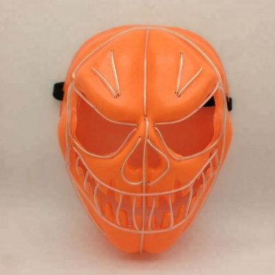 Halloween Pumpkin Flexible EL Wire Face Mask Glowing LED Neon Holiday Lighting Mask