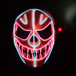 Halloween Pumpkin Flexible EL Wire Face Mask Glowing LED Neon Holiday Lighting Mask