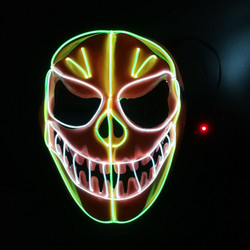 Halloween Pumpkin Flexible EL Wire Face Mask Glowing LED Neon Holiday Lighting Mask