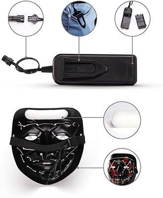 Scary Halloween LED Face Mask Purge Light Up Masker PVC Untuk Dewasa
