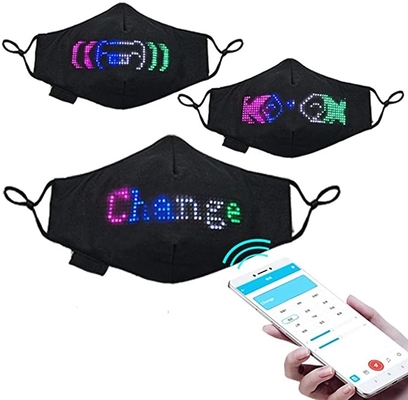 Party Festival Masker Wajah LED yang Dapat Diprogram Aplikasi Bluetooth Isi Ulang USB Terkendali