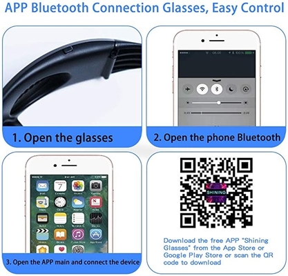 Kacamata Led Programmable Terkendali Aplikasi Dengan Pola Teks Bluetooth DIY