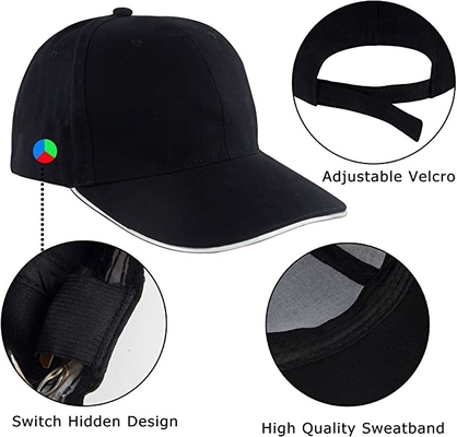 Light Up Flash Glowing LED Baseball Caps Untuk Festival Pertunjukan Panggung Hip Hop